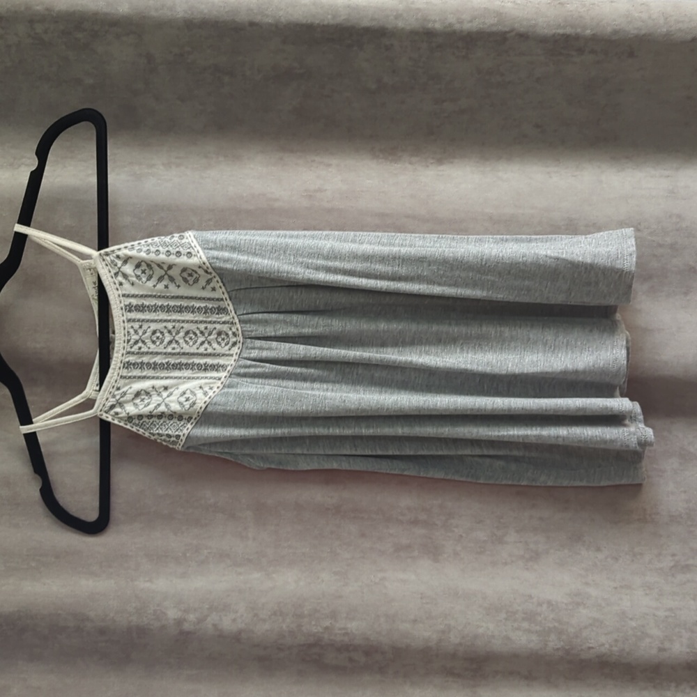 Grey and floral tank halter top